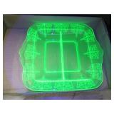 Uranium Glass Condiment Server