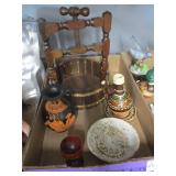 Wood Dish & Egg Cup, Pottery Dishes,