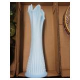 Fenton Frosted Blue Vase