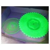 Uranium Glass Plate & Platter