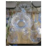 Blue Etched Cambridge Glassware