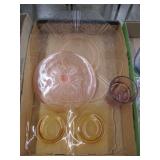Pink Depression Glass, Purple & Amber Dishes