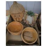 Wood Bowls, Coconut Container, Photo Frame