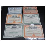 Six Certificates of Stock