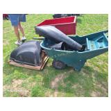 Green Plastic Garden Cart & Lawn Tractor Bagger