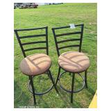 (2) Steel Bar Stools (Both)