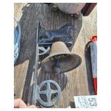 Vintage Sm Cast Iron Wall Mount Horse Dinner Bell