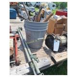 Bucket: Pipe Wrenches, Lg. Adj. Wrench, Tin Snips
