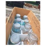 (8) Vintage Ball Jars w/ Lids (6) Blue 1/2 gal
