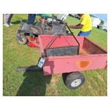 Red Steel Lawn Cart & 3' Aerator