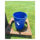 Steel 4' x 4' dolly & 35 gal. Plastic Trash Can