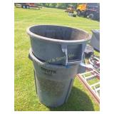 (2) 55 Gal. Plastic Trash Cans (Each)