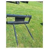 Gray Skid Steer Double Bale Forks