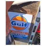 (3) Small Vintage Signs:Gulf,Corvette, Pabst (All)