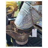 Vintage Cast Iron Pot, Coal Hod Bucket,
