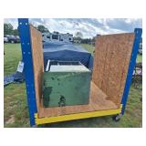 4'x4'x4' Rolling Wood Rack & Green Floor Cabinet