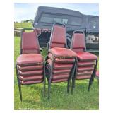 (16) Stacking Steel Chairs w/ Vinyl Bottom & Back