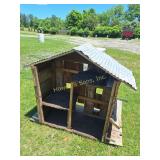 Wooden Cat House w/ Metal Roof