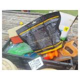 Crate: Hand Tools, Hand Saws, (2) Kero Cans, etc