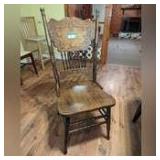 VINTAGE SOLID WOOD DINING SIDE CHAIR, MATCHES 1039