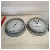 INFINITY OUTDOOR GALVANIZED THERMOMETER AND CLOCK