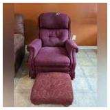 VINTAGE ROCKING AND SWIVELING RECLINER PLUS OTTOMAN