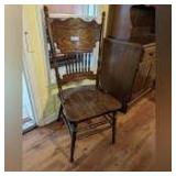 VINTAGE SOLID WOOD DINING SIDE CHAIR, MATCHES 1041