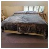 KING SIZE BED WITH METAL FRAME AND FREE BOX SPRING MATTRESS SET