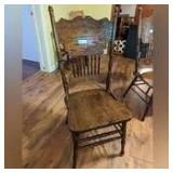 VINTAGE SOLID WOOD DINING SIDE CHAIR