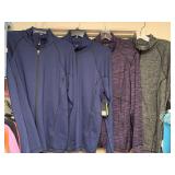 4 LADIES SIZE 1XL TEK GEAR ATHLETIC ZIP FRONT JACKETS (ONE NEW W/ TAG) - UP MASTER BED