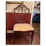 ANTIQUE MAHOGANY HENKEL HARRIS SHIELD BACK DINING ROOM/SIDE CHAIR 20" WIDE X 17" DEEP X 39" TALL (EXCELLENT CONDITION) - DINING ROOM