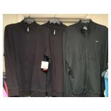 3 LADIES JACKETS - SIZE XL (NIKE ZIP FRONT ATHLETIC JACKET, LIZ CLAIBORNE 3/4 ZIP FRONT JACKET, LIZ CLAIBORNE ZIP FRONT JACKET NEW W/ TAG) - UP MASTER BED