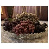 VINTAGE STAR OF DAVID OVAL 9" SERVING DISH WITH GRAPES - LIVING ROOM