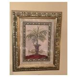 1999 POTTED PALM TREE ART PICTURE IN LARGE ORNATE FRAME BY B. SIKES 25" X 31" - UP MASTER BED