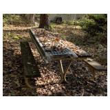 METAL FRAMED PICNIC BENCH 8 FT LONG (DOES NOT INCLUDE SCAFFOLDING) - BACKYARD