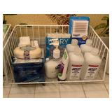 WIRE BASKET FULL OF BATH SOAP, HAND SANITIZER & MORE (BASKET INCLUDED) - UP MASTER BATH