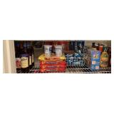 SHELF LOT OF ASSORTED SALAD DRESSINGS, SNACKS, SUGAR & MORE - PANTRY