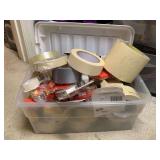 CRATE FULL OF ASSORTED TAPE (CRATE W/ LID INCLUDED) - UP MASTER CLOSET 2