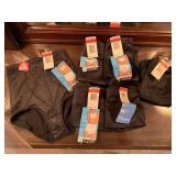 6 NEW PAIR SIZE SMALL BLACK FLEXEES ALL OVER SLIMMER UNDERGARMENTS - UP MASTER BED