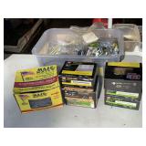 CONTAINER FULL OF ASSORTED NAILS & SCREWS - GARAGE