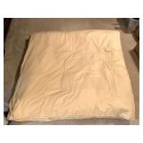 FULL/QUEEN LIGHT YELLOW DUVET COVER WITH POSTUREPEDIC DUVET - UP MASTER BED