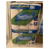 12 DOUBLE ROLLS OF PAPER TOWELS -UP HALL BATH CLOSET