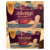 2 NEW BOXES OF ALWAYS 4+ PADS FOR BLADDER LEAKS - UP HALL BATH