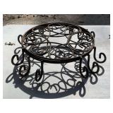 3 ROUND WROUGHT IRON PLANT STANDS 12" ROUND - GARAGE