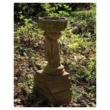 CONCRETE STATUE/BIRD BATH 23" TALL (SOME DAMAGE) - BACK YARD