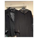 2 LADIES COATS - SIZE LARGE (REVERSIBLE RAINCOAT, DENNIS BASSO 3/4 RAIN COAT) - UP MASTER BED