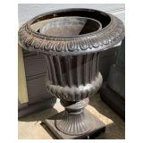BLACK RESIN PLANTER 24" TALL X 18" ROUND - FRONT PORCH