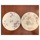 VINTAGE HAVILAND LIMOGES VIOLET BREAD/BUTTER PLATE & VINTAGE MINTON "PINK PEONY" BREAD/BUTTER PLATE - DINING ROOM