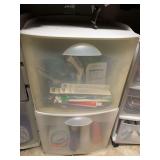 2 DRAWER PLASTIC STORAGE CABINET (CABINET ONLY) 15" WIDE X 16" DEEP X 26" TALL ***SPECIAL PICKUP INSTRUCTIONS - UP MASTER CLOSET 2