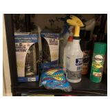 SHELF LOT TO INCLUDE 2 NEW BATTERY OPERATED LANTERNS, BUG SPRAY & MORE - DINETTE